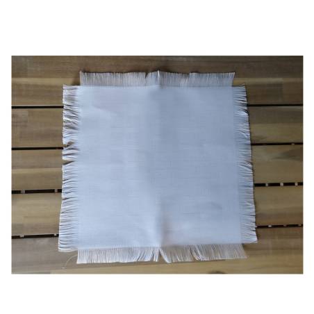 White cotton fringe cm 32x32