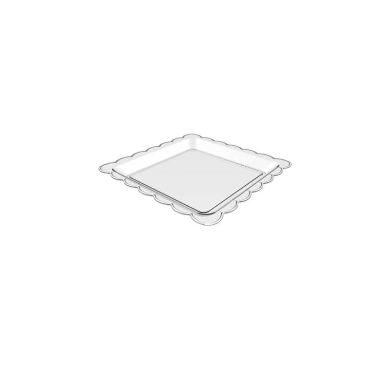 Transparent ps quadratische Untertasse 6,4 cm