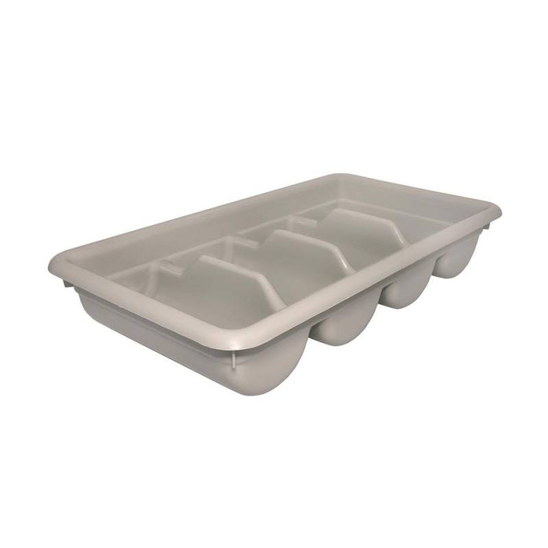 White polypropylene self-service cutlery holder 20.47x11.22x3.74 inch