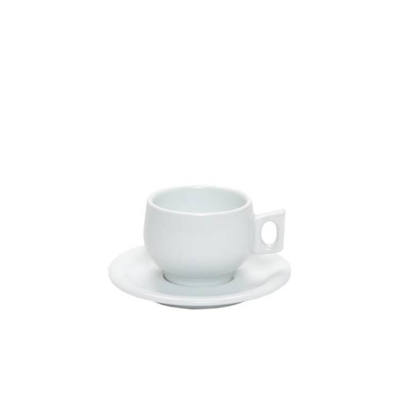 Lidò Cappuccinotasse und Untertasse weißes Porzellan cl 19