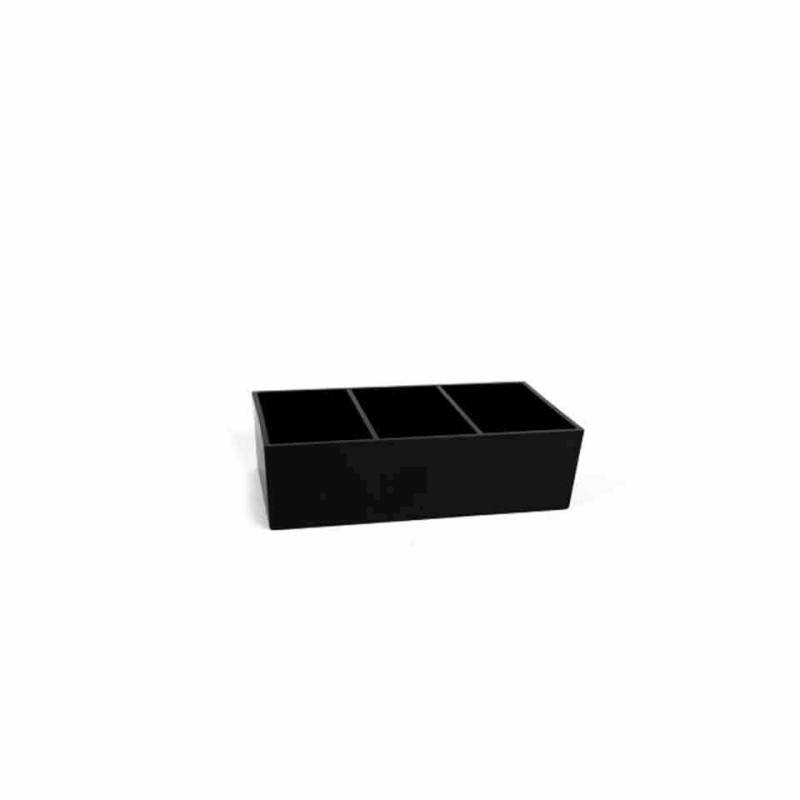 Bar-Theke Plastiktütenhalter 13x6x5,5cm 3 Fächer schwarz