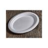 Ovales Tablett aus biologisch abbaubarer Bagasse 26x20 cm