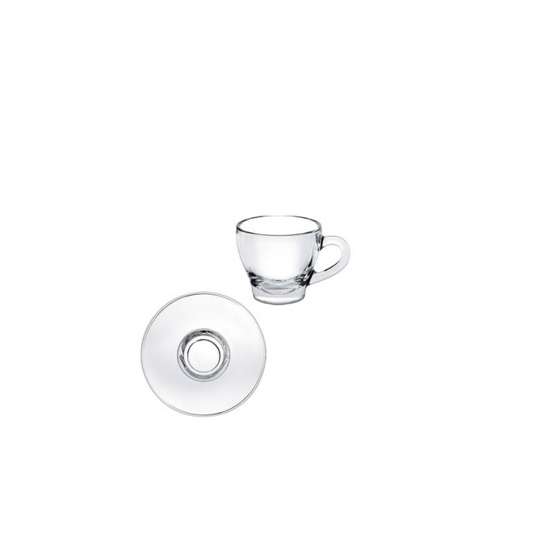 Borgonovo Ischia Kaffeetasse in Glas cl 8 mit Untertasse