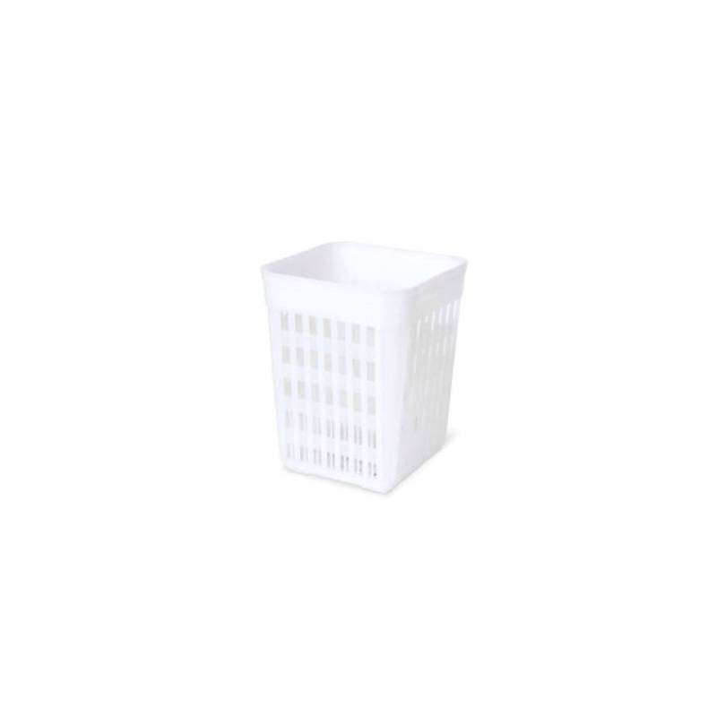 White plastic dishwasher basket cutlery holder 4.13x4.13x5.31 inch