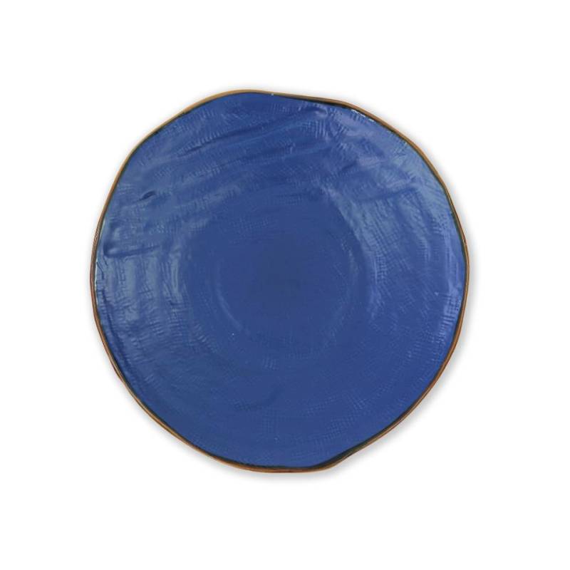 Mediterraner blauer Keramik-Essteller 27,5 cm