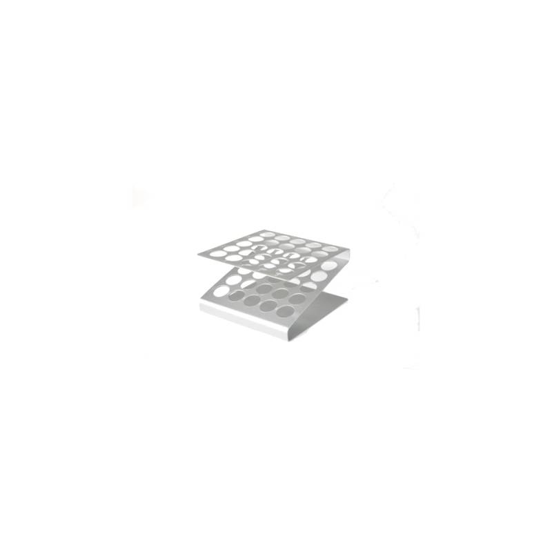 Reagenzglasschale 25 Löcher 100% Chef Aluminium 12x12x6 cm