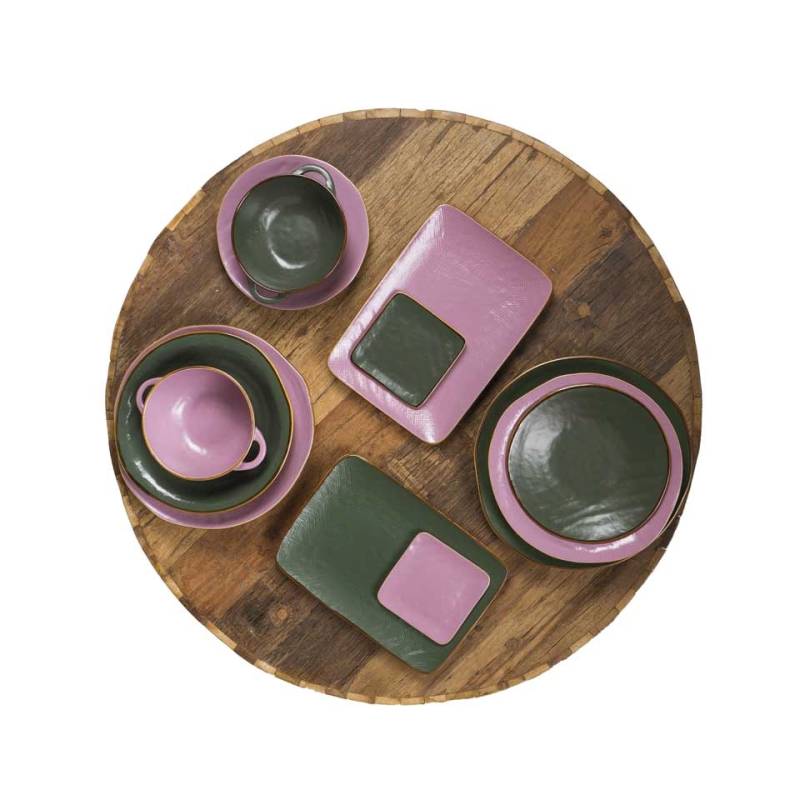 Mediterraneo Novità Home green colored ceramic flat plate 27.5 cm