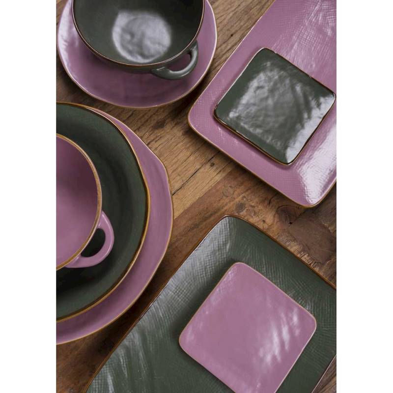 Mediterraneo Novità Home green colored ceramic flat plate 27.5 cm