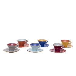 Mediterraneo Novità Home ceramic colored coffee cup with saucer