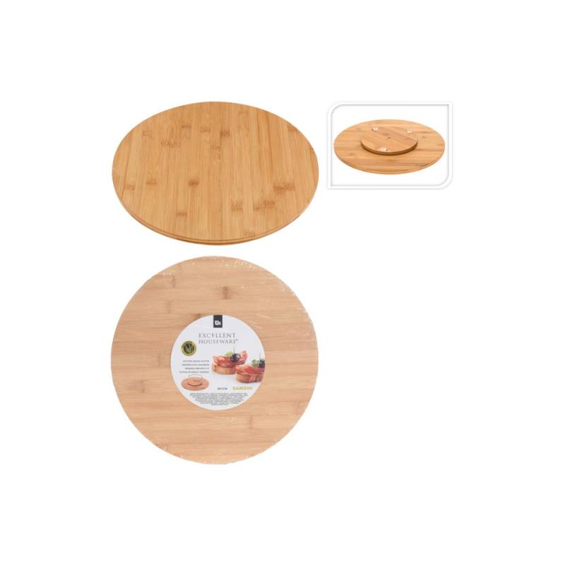 Round revolving bamboo tray 13.78 inch