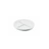 White porcelain 3-compartment round dish 10.23 inch