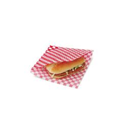 Hamburger Kebab-Taschen aus rot-weißem Papier 16x16,5 cm