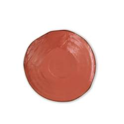 Mediterraner Keramik-Essteller orange 27,5 cm