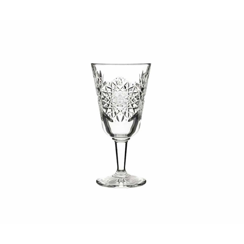 Hobstar Libbey Becher in gearbeitetem Glas cl 30