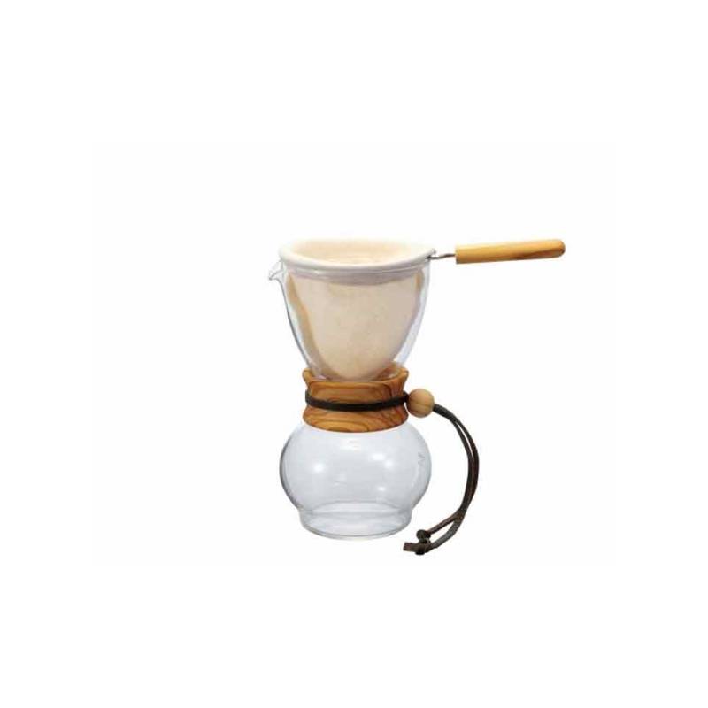 Amerikanische Drip Pot Hario Kaffeemaschine aus Glas und Holz cl 48