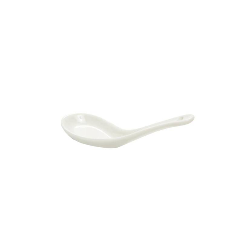 Weißes Porzellan Mini-Reissuppe Probierlöffel 9x2,5 cm