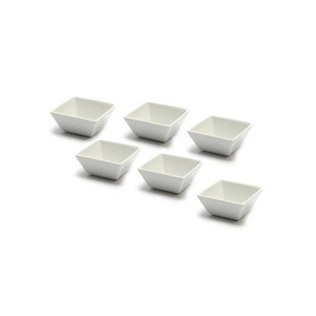 Weißes Porzellan quadratische Tasse 6,5x3 cm