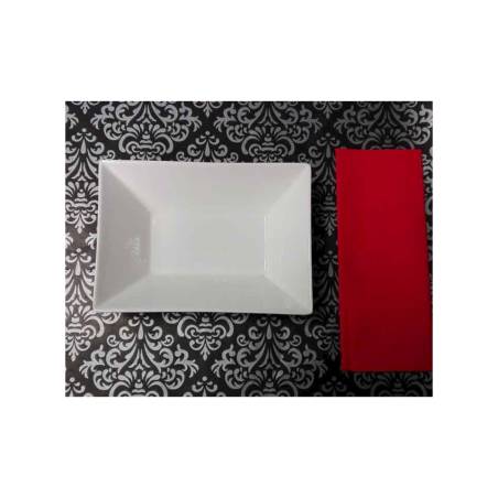 Damask Paper Placemat Black And Silver Cm 30×40