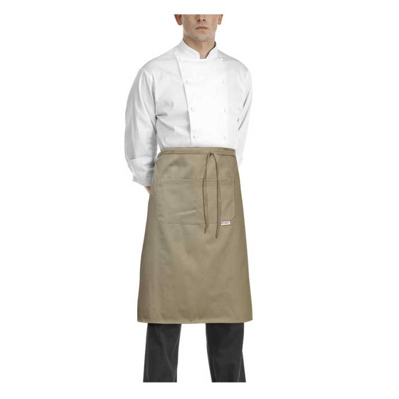 Taillenschürze mit Tasche Egochef 70x70cm khaki