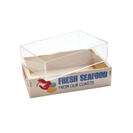 100% Chef wooden seafood box cm 21x13