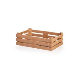 Schachtel aus Holzfaser und PP naturfarben cm 22x14x6,7