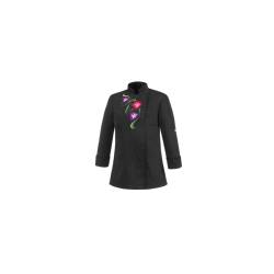 Blumen schwarz Polyester und Baumwolle Kochjacke mit Blumen Größe L