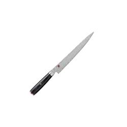 Japanisches Sujihiki Sashimi Miyabi Schneidemesser aus Damaszener Stahl 24 cm