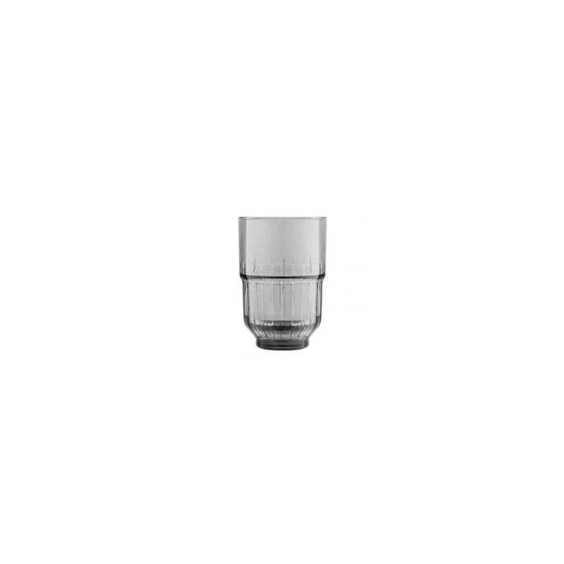 Linq beverage stacking tumbler in smoked gray glass cl 35.5