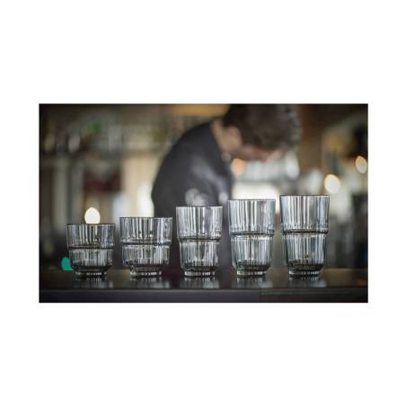 Bicchiere Linq beverage impilabile in vetro grigio fumé cl 35,5