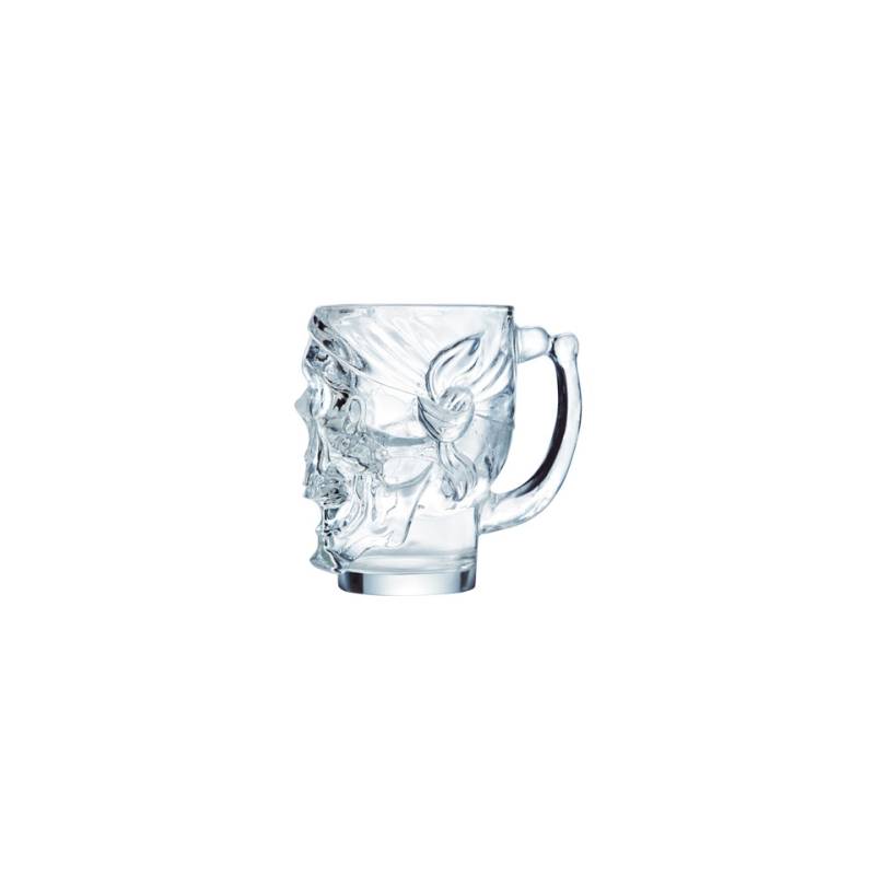 Totenkopfbecher mit Glasgriff cl 90