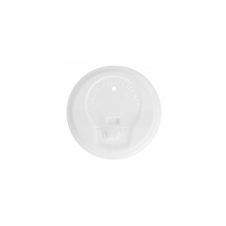 Disposable lid with hole for white plastic coffee cup cm 6.3