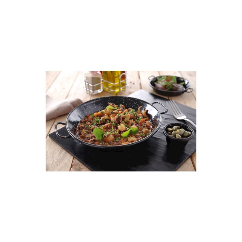 Hendi schwarz emaillierte Zinn Mini Paella Pfanne 20x3,6 cm