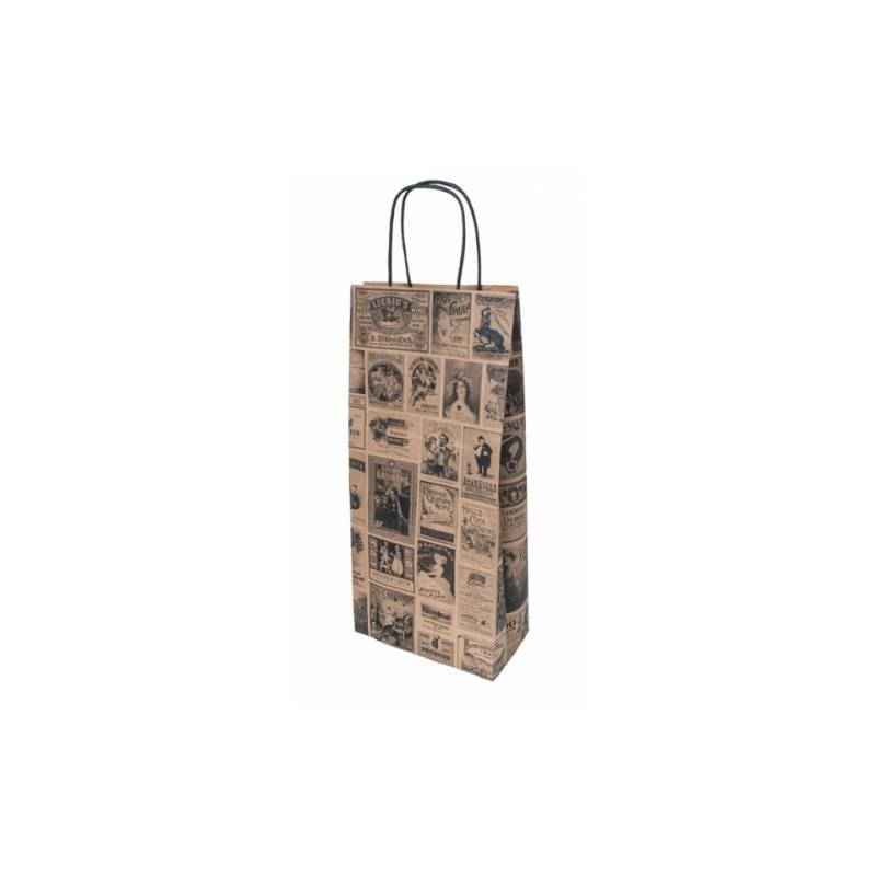 Bacchus dekoriert Papier Flasche Tasche cm 18x10x39