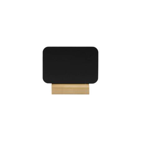 Black rectangular black board with marker and wooden base 7.5x9 cm