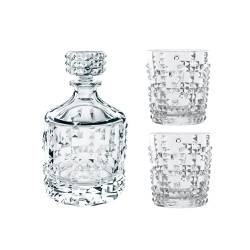 Punk Whisky Glasflasche und 2 Gläser Set