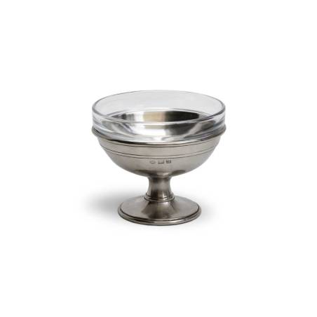 Cosi Tabellini caviar cup in pewter and glass 12x8 cm