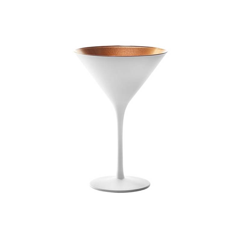 Olympischer Stolzle-Cocktailbecher aus zweifarbigem Glas in Weiß und Bronze cl 24