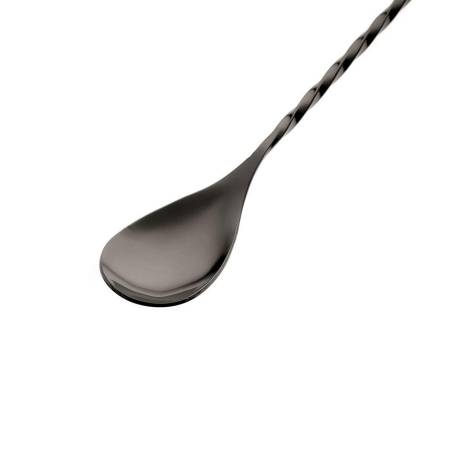 Bar spoon with black stainless steel mini strainer cm 40