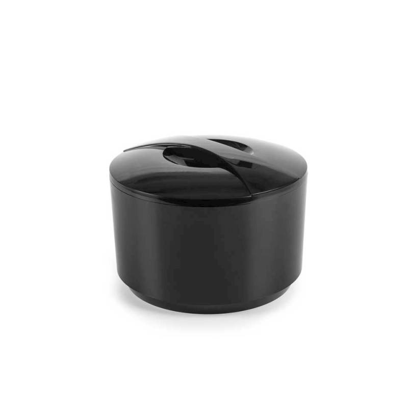 South Pole black plastic round ice bin with lid and grid 1.32 gal.