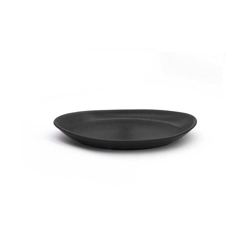 Oval black with cast iron effect porcelain tray 11.81 inch