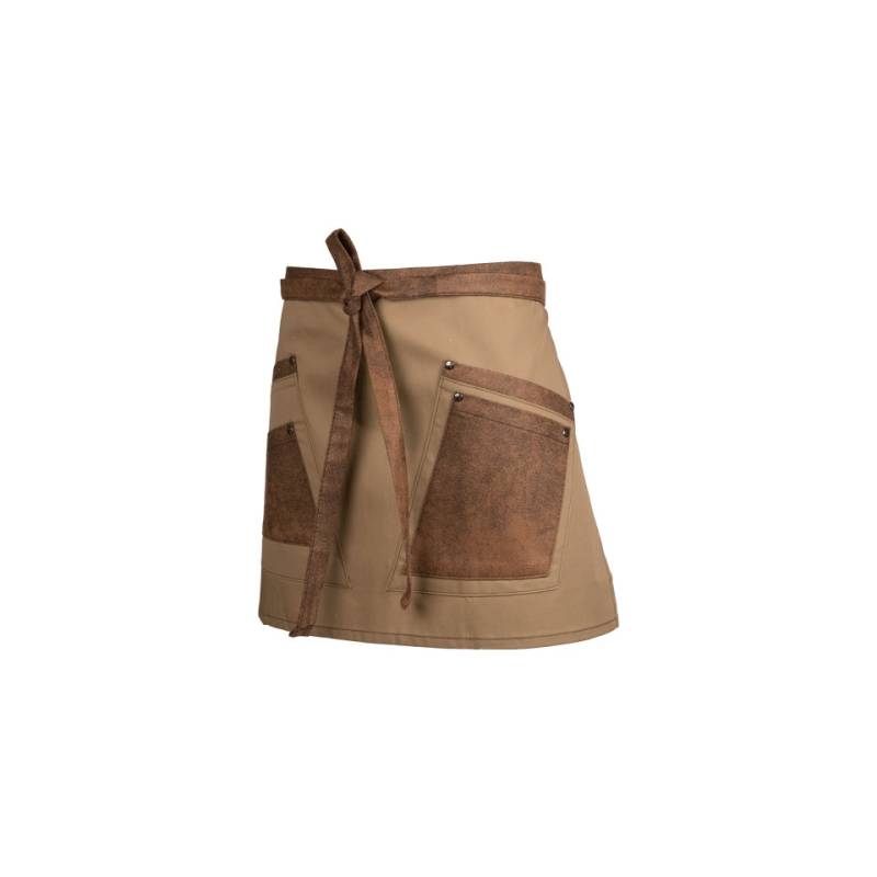 Kopenhagen Schürze mit 2 Taschen in beige Polyester und Baumwolle 36x65 cm