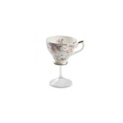 Viktorianische Teetasse 100% Chef Porzellan und Glas Stiel cl 20