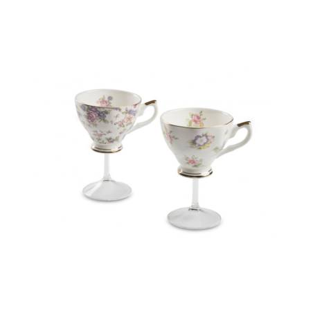 Calice Tea Cup Victorian 100% Chef in porcellana e gambo in vetro cl 20