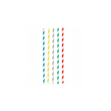 Folding paper straws spiral decoration assorted colors cm 23x0.6