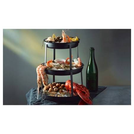 Steelite 3 tier Seafood Stand Black metal seafood stand cm 40