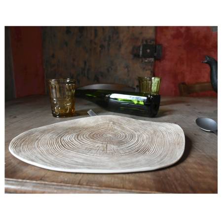 Piatto Carpaccio Wood XL 100% Chef in porcellana marrone cm 27x21