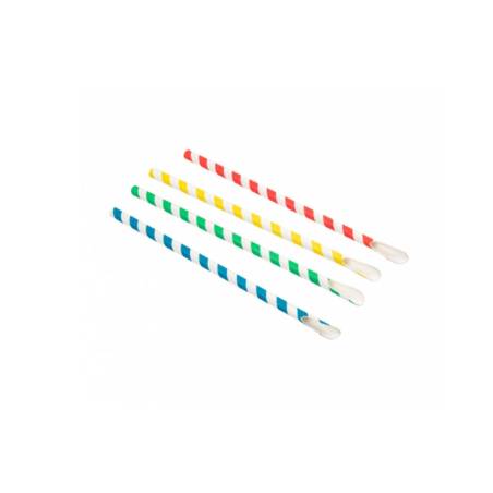 Paper straws with spiral decoration paddle assorted colors cm 21x0.8