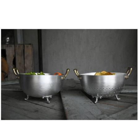 Colander bread holder with 2 handles and 3 aluminum feet cm 16