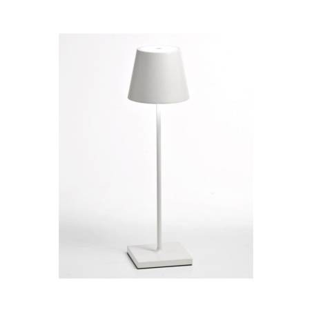 Lampada ricaricabile da tavolo Poldina Zafferano in alluminio bianco cm 38