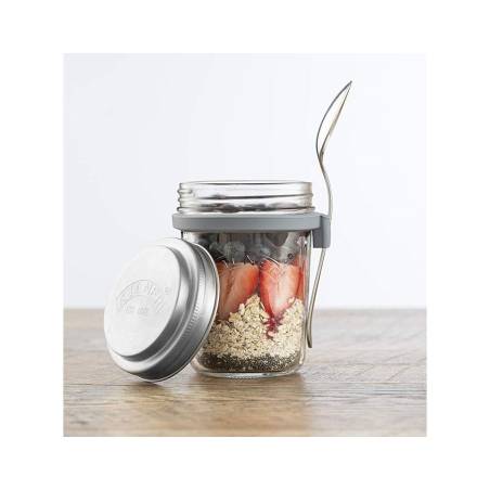 Kilner Glas Frühstücksglas mit Edelstahllöffel 35 cl